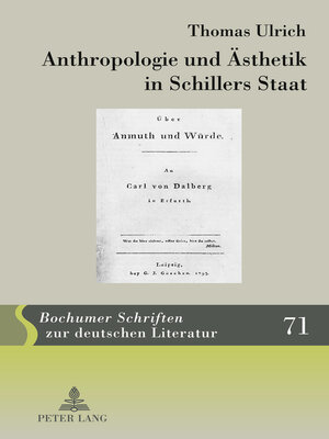 cover image of Anthropologie und Ästhetik in Schillers Staat